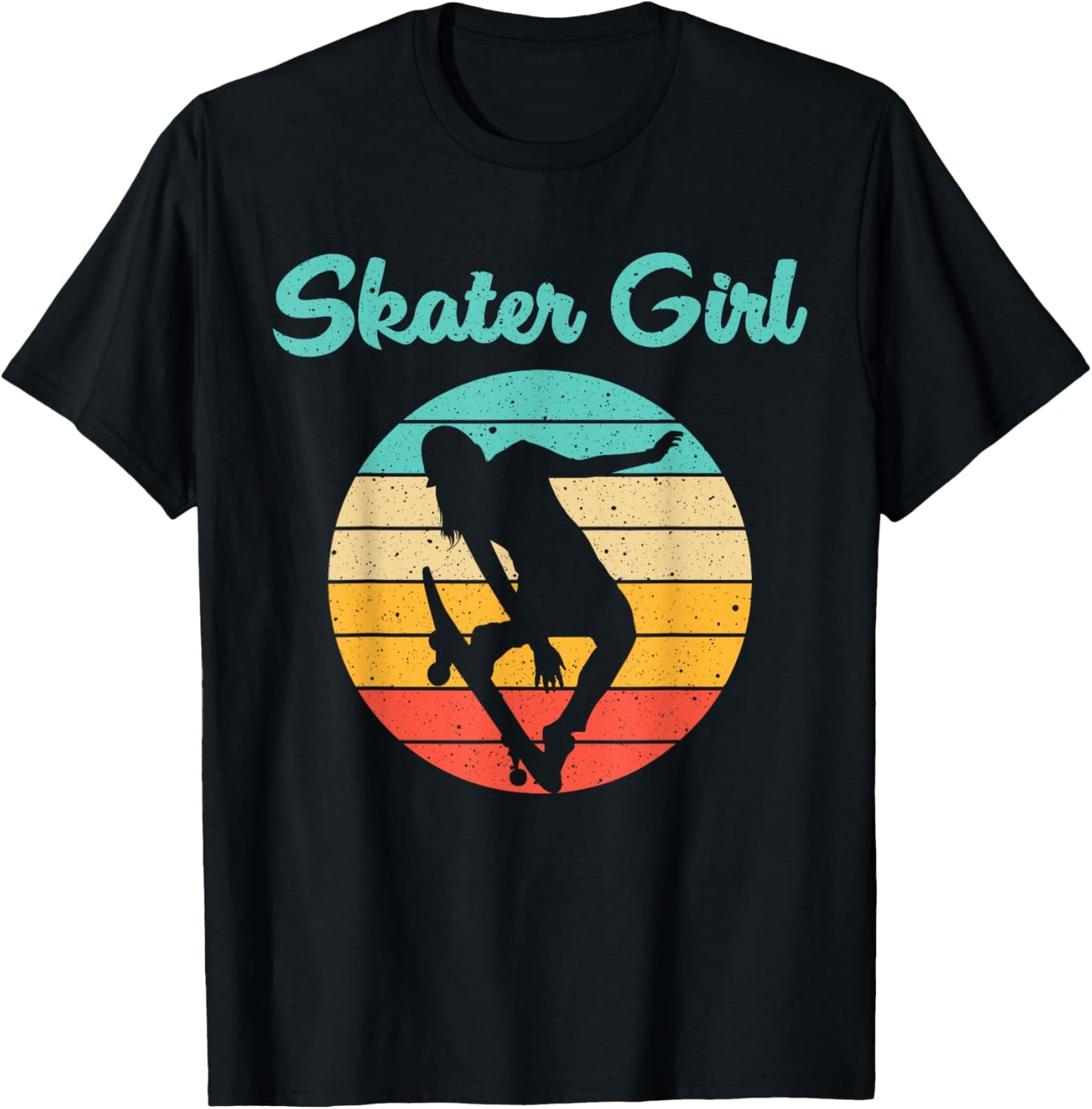 Funny Skater Gift Girls Women Skateboard Skateboarding T-Shirt - T-Shirt | Black