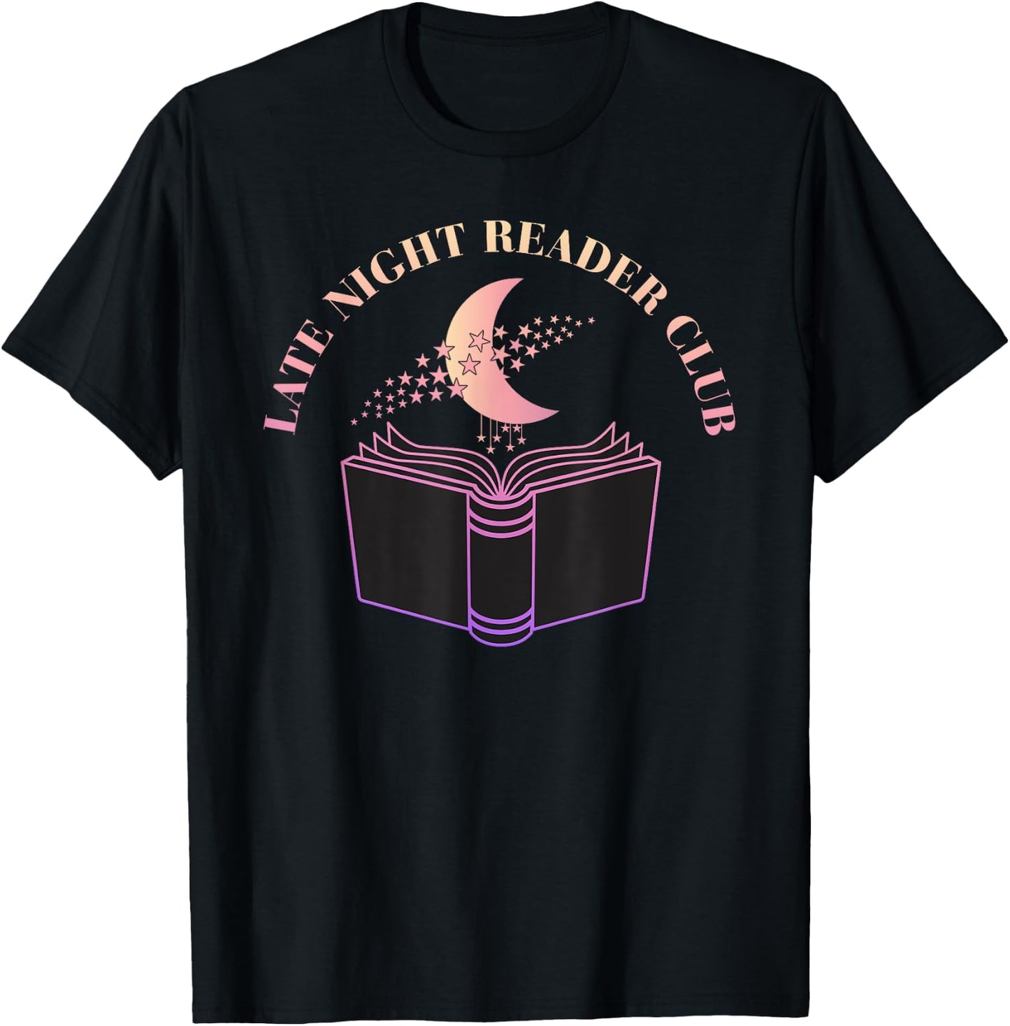 Late Night Reader Club Book Reading Bookworm T-Shirt - T-Shirt | Black