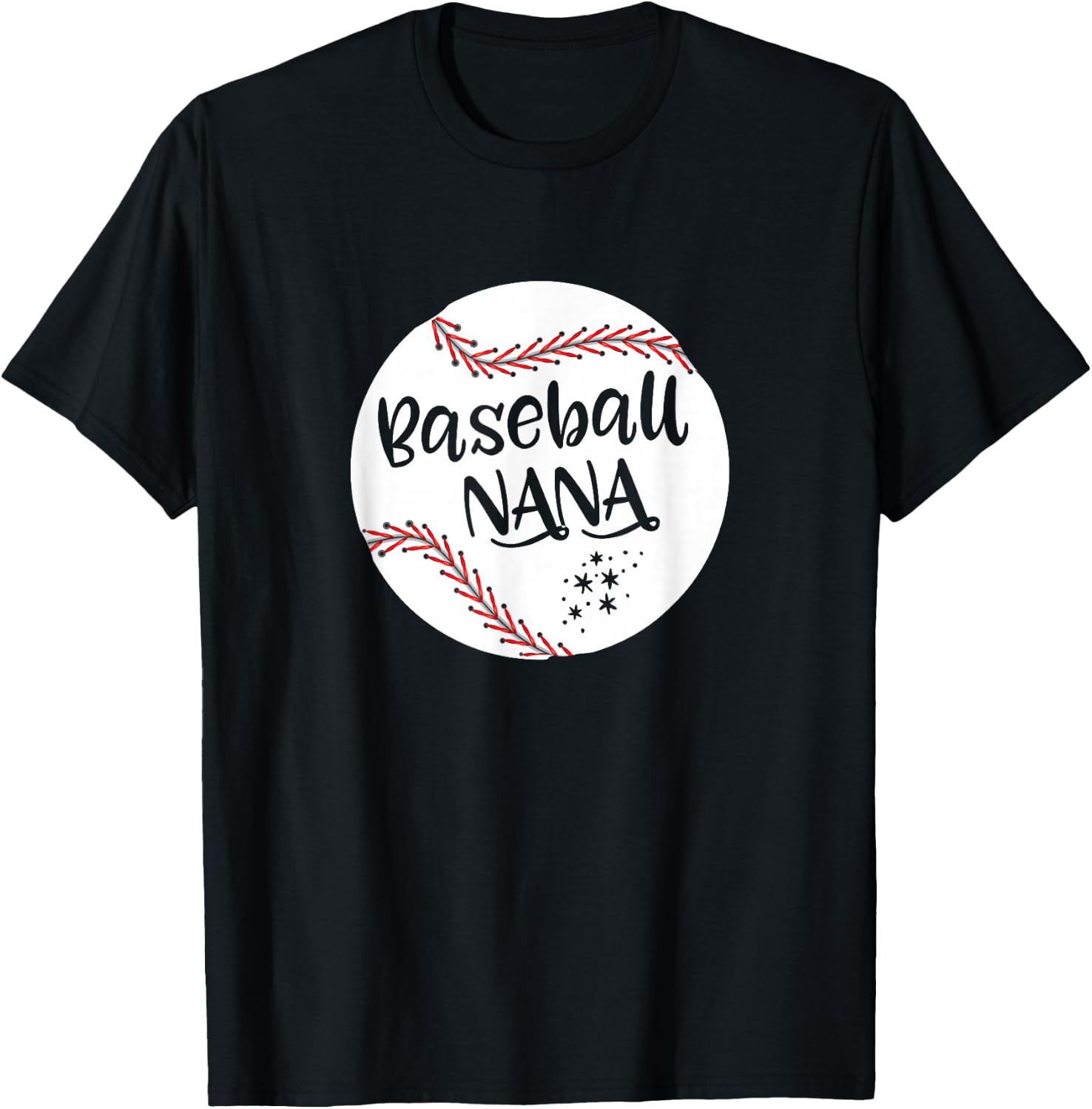 Nana Baseball Grandma Women Mother's Day Christmas T-Shirt - T-Shirt | Black