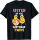 Die Schwester Der Geburtstagszwillinge Zwilling Birthday T-Shirt - T-Shirt | Black
