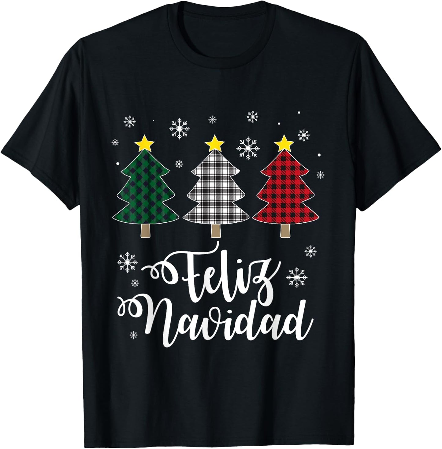 Feliz Navidad Matching Family Christmas Spanish Mexican Xmas T-Shirt - T-Shirt | Black