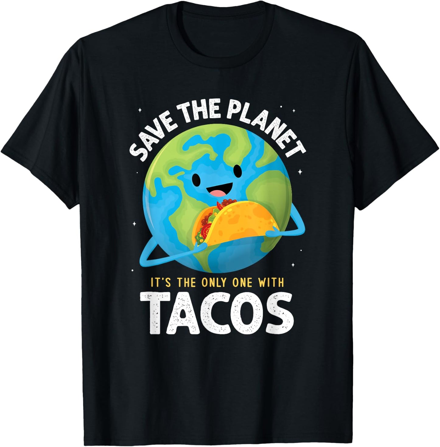 Save the Planet Its the Only One with Tacos Earth Day kids T-Shirt - T-Shirt | Black