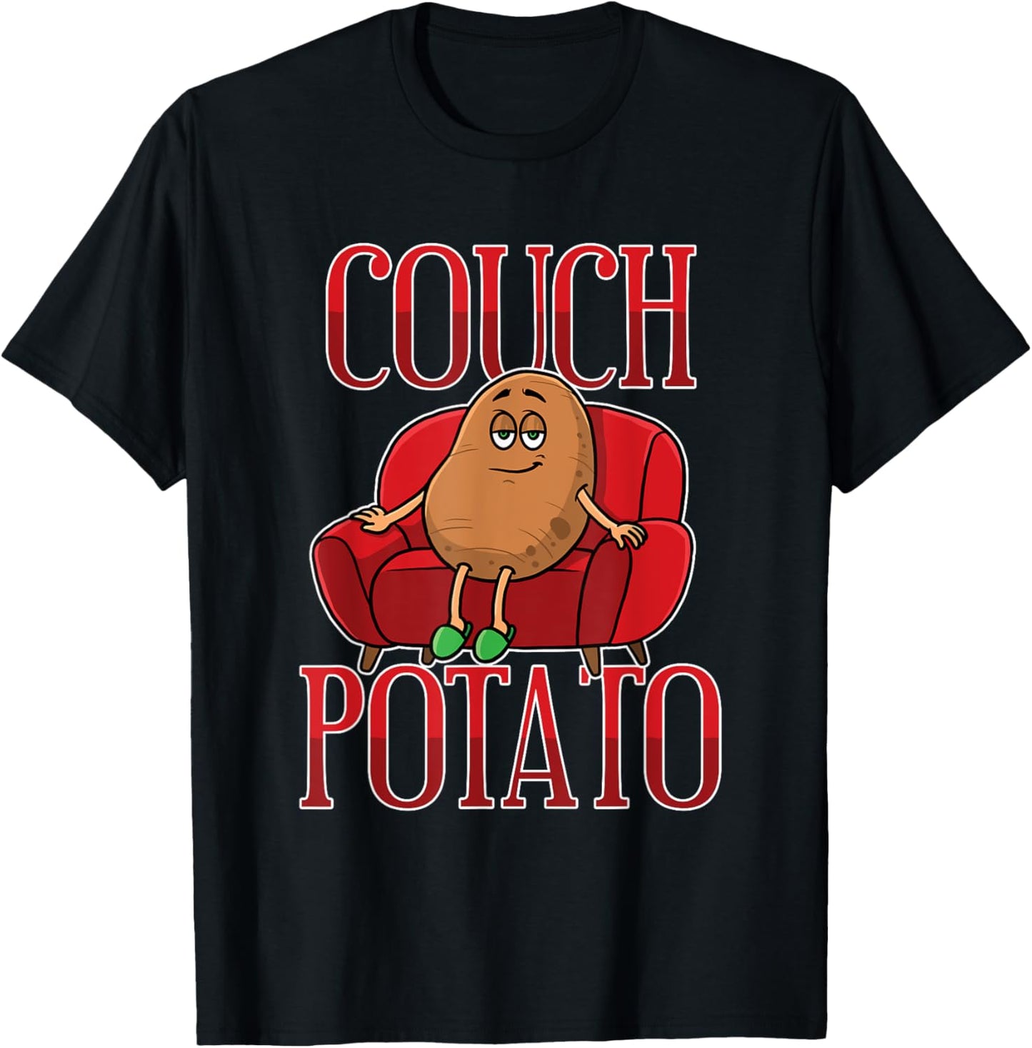 Couch Potato Funny Potatoes Pun Vegetable Humor Foodie T-Shirt - T-Shirt | Black