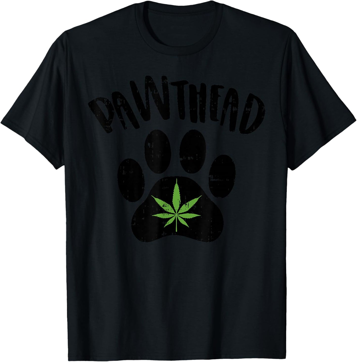 Pawthead Pothead Dog Cat Lover Owner Weed Cannabis 420 Gift T-Shirt - T-Shirt | Black