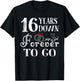 16 Years Down Forever to Go Couple 16th Wedding Anniversary T-Shirt - T-Shirt | Black