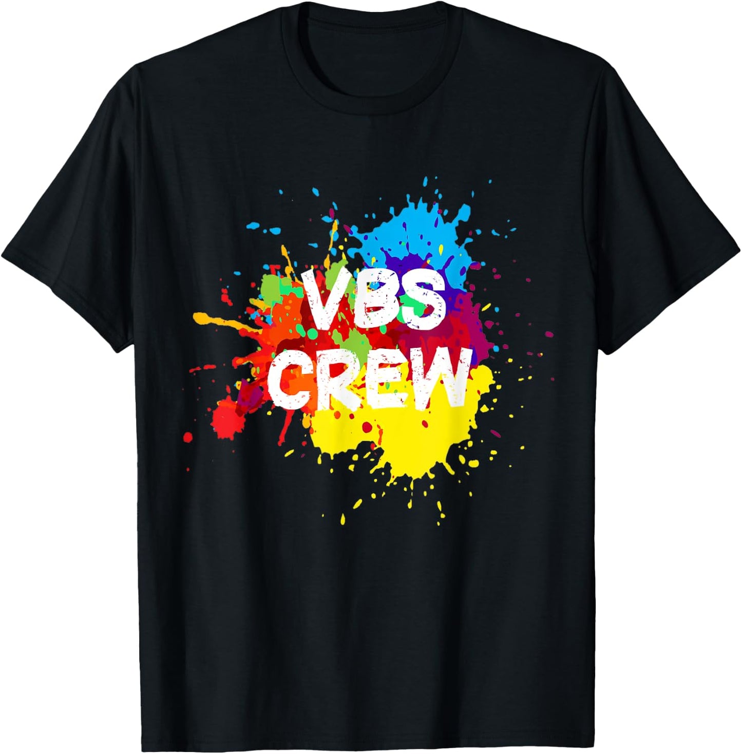 VBS 2022 Crew Vacation Bible School Paint Splatter T-Shirt - T-Shirt | Black