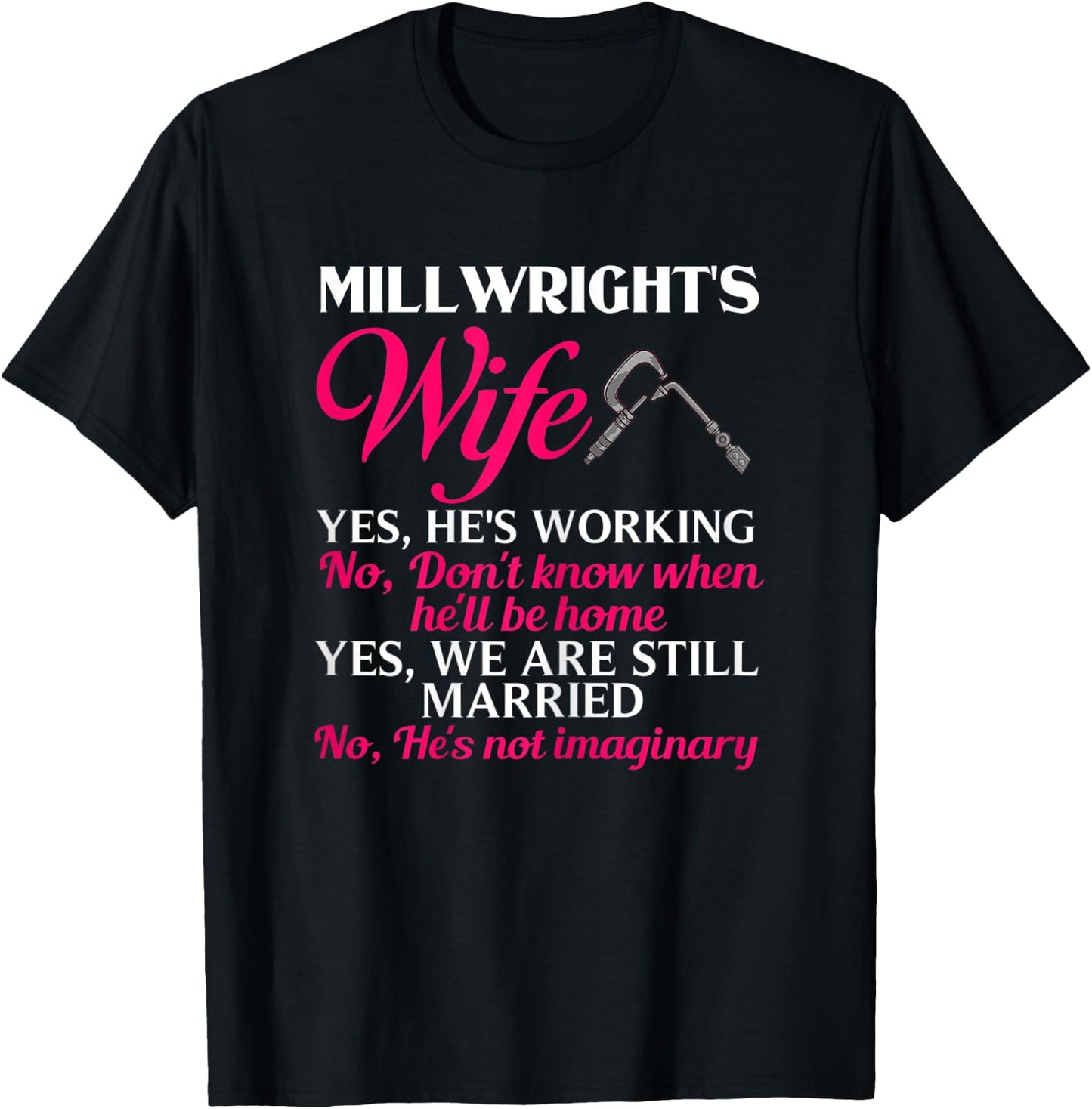 Millwright Wife Training Industrial Mechanic Welding Tools T-Shirt - T-Shirt | Black