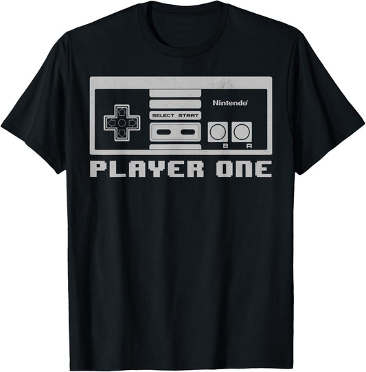 Nintendo NES Controller Player One 8-Bit Graphic T-Shirt - T-Shirt | Black