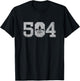 504 Nola New Orleans Mardi Gras Louisiana LA T-Shirt - T-Shirt | Black