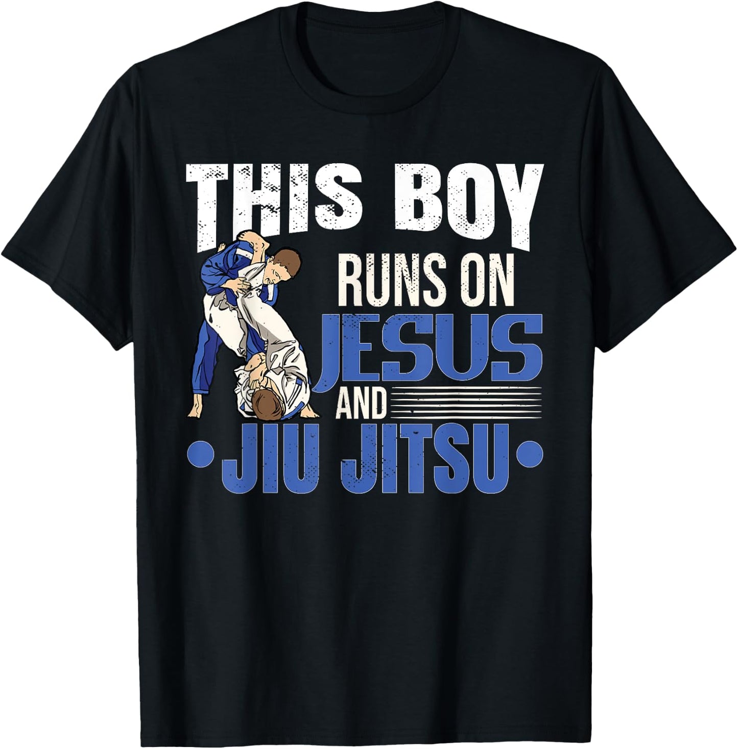 This Boy Runs On Jesus And Jiu Jitsu T-Shirt - T-Shirt | Black
