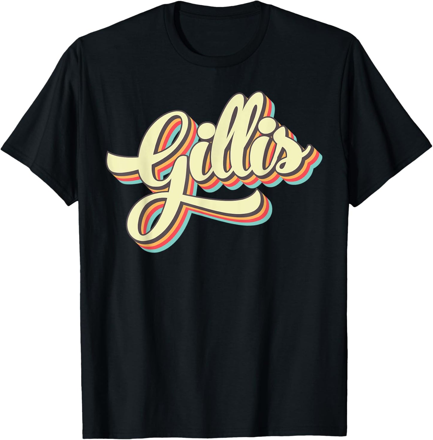 Gillis Retro Art Baseball Font Vintage T-Shirt - T-Shirt | Black