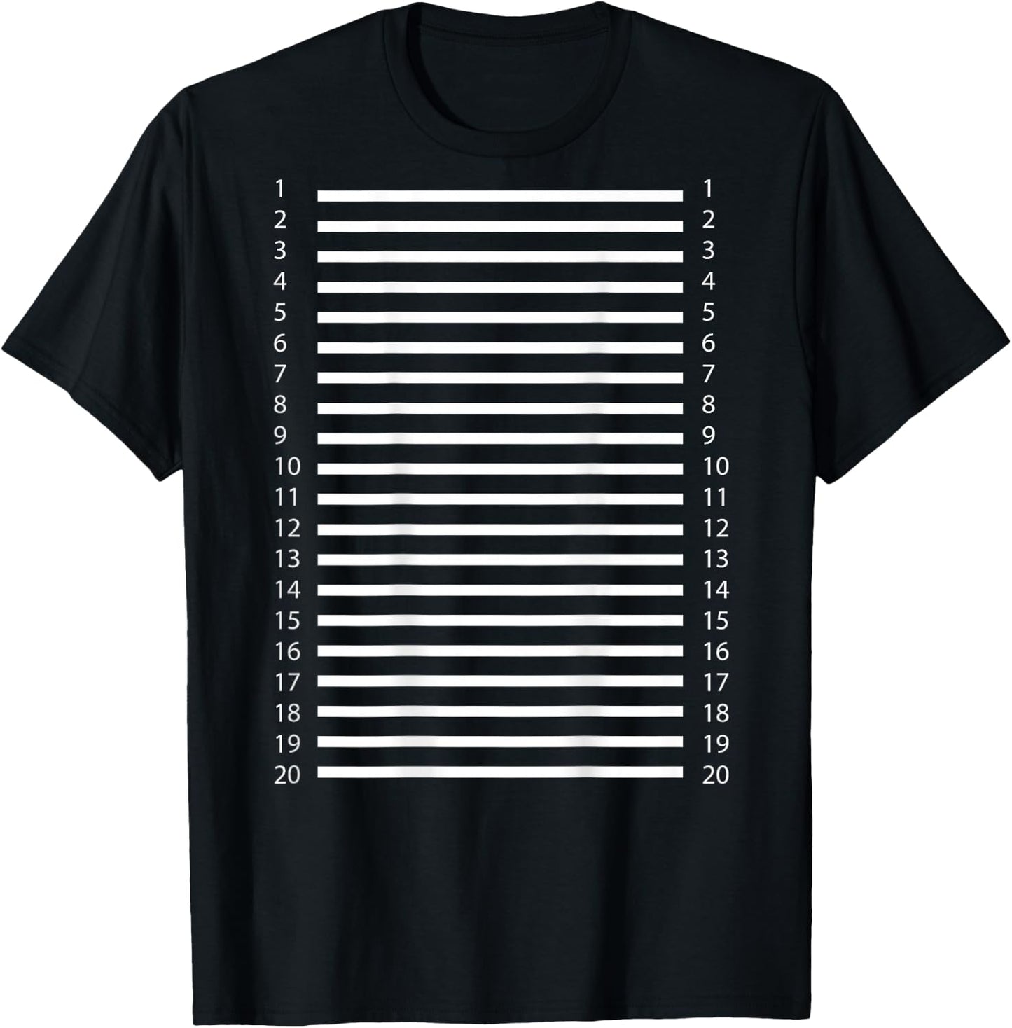 Hair Length Check 20 Lines on The Back of The T-Shirt - T-Shirt | Black