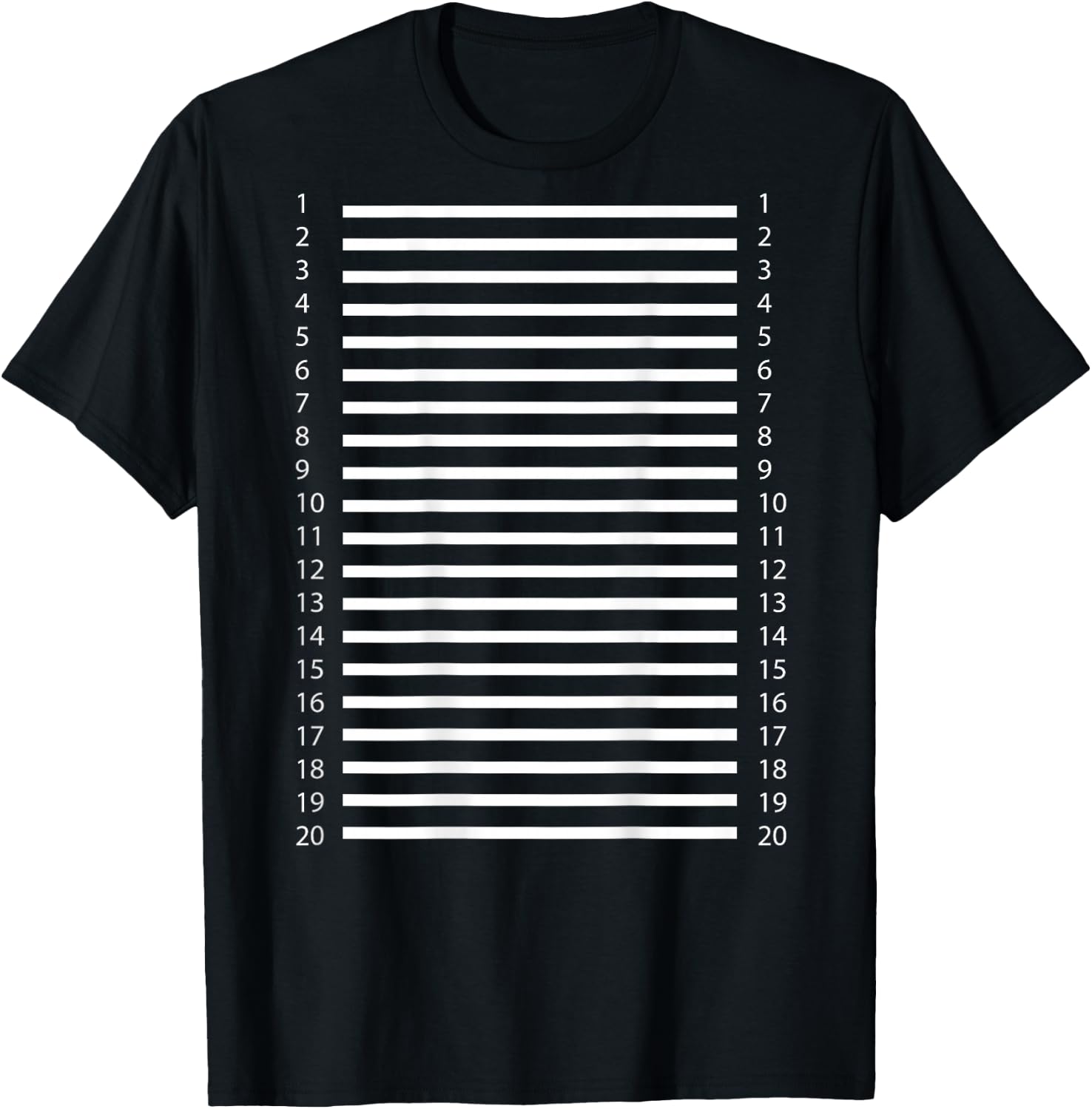 Hair Length Check 20 Lines on The Back of The T-Shirt - T-Shirt | Black