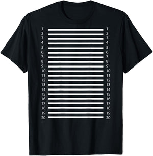 Hair Length Check 20 Lines on The Back of The T-Shirt - T-Shirt | Black