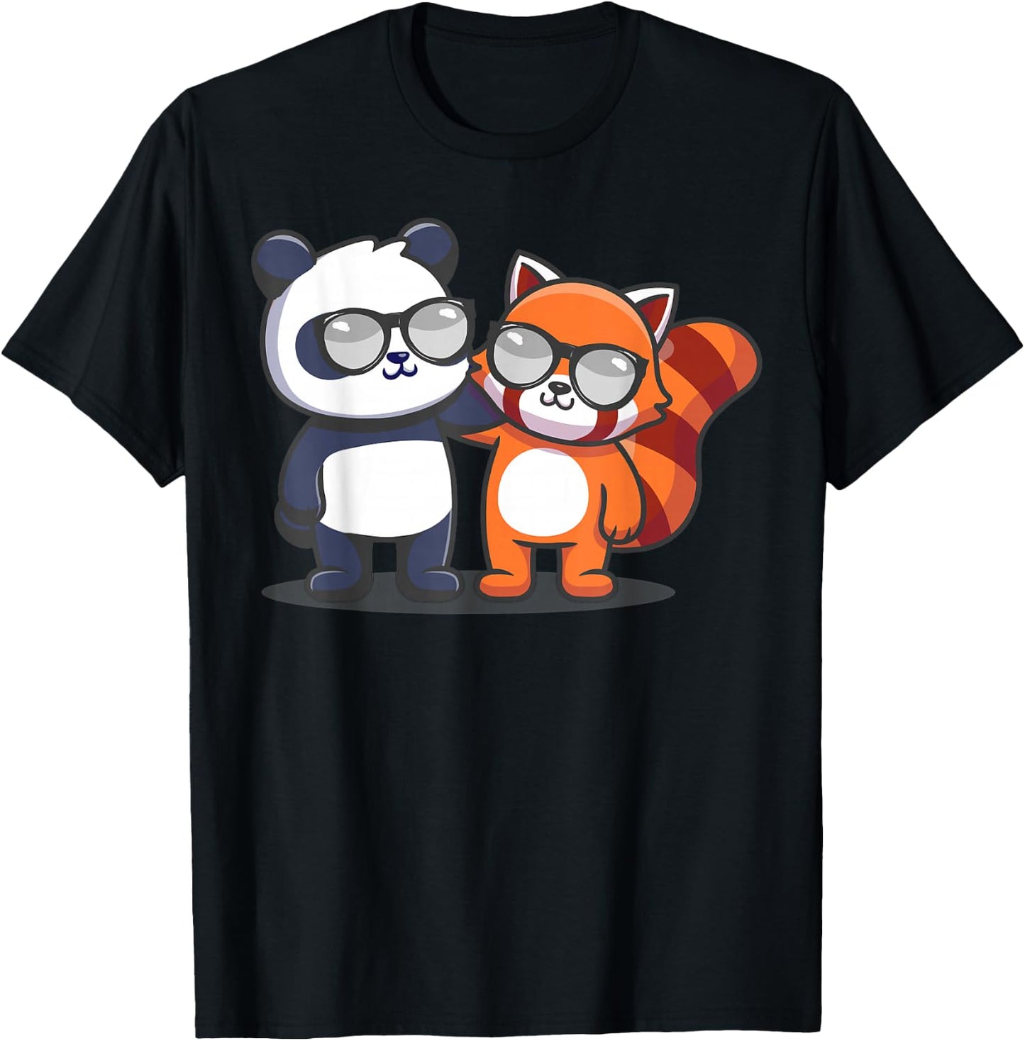 Panda Bear Hugs Red Panda Funny Red Pandas Lover Graphic T-Shirt - T-Shirt | Black