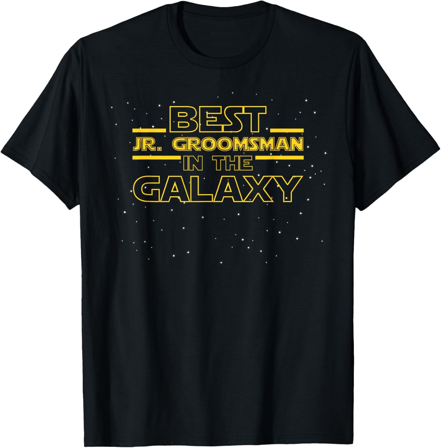 Junior Groomsman Shirt Gift, Best Jr Groomsman in the Galaxy T-Shirt - T-Shirt | Black