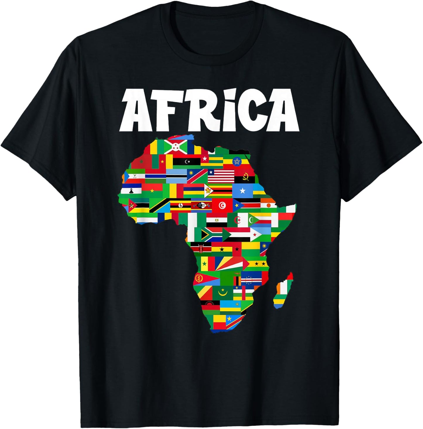 Africa Proud African Country Flags Continent Love T-Shirt - T-Shirt | Black