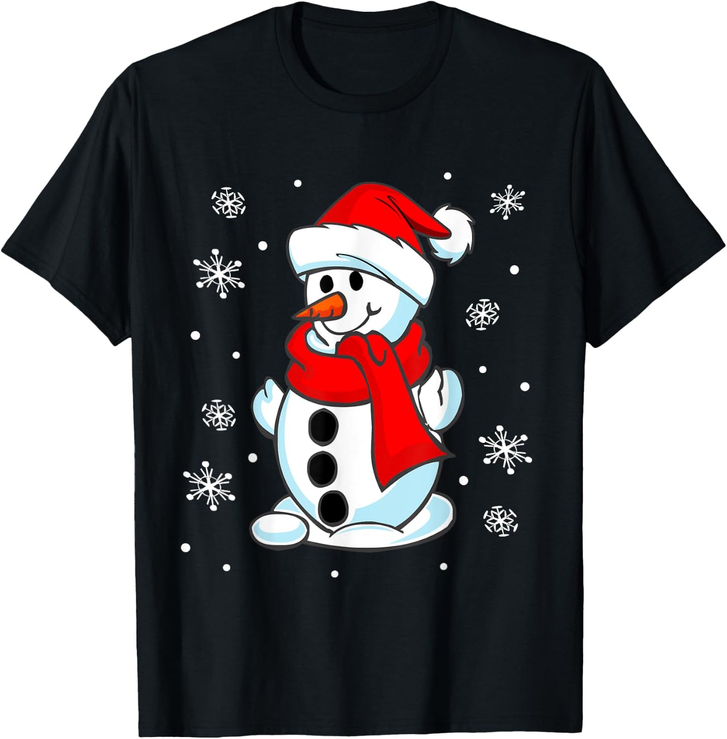 Funny Christmas Snowman Cute Santa Men Women kids Gift T-Shirt - T-Shirt | Black