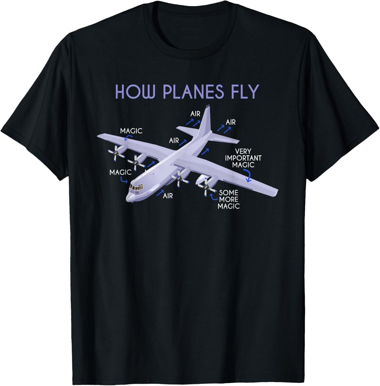 Funny Pilot T-Shirt - T-Shirt | Black