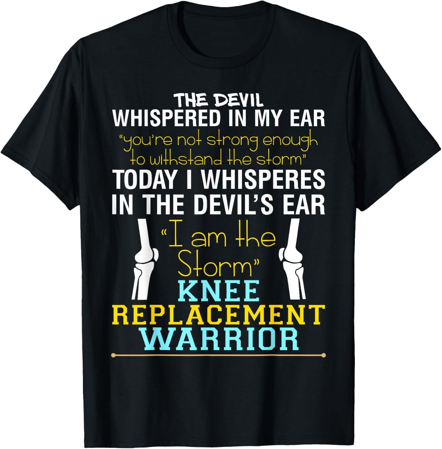 Total Knee Replacement Recovery ACL Surgery Warrior T-Shirt - T-Shirt | Black