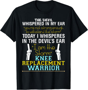 Total Knee Replacement Recovery ACL Surgery Warrior T-Shirt - T-Shirt | Black