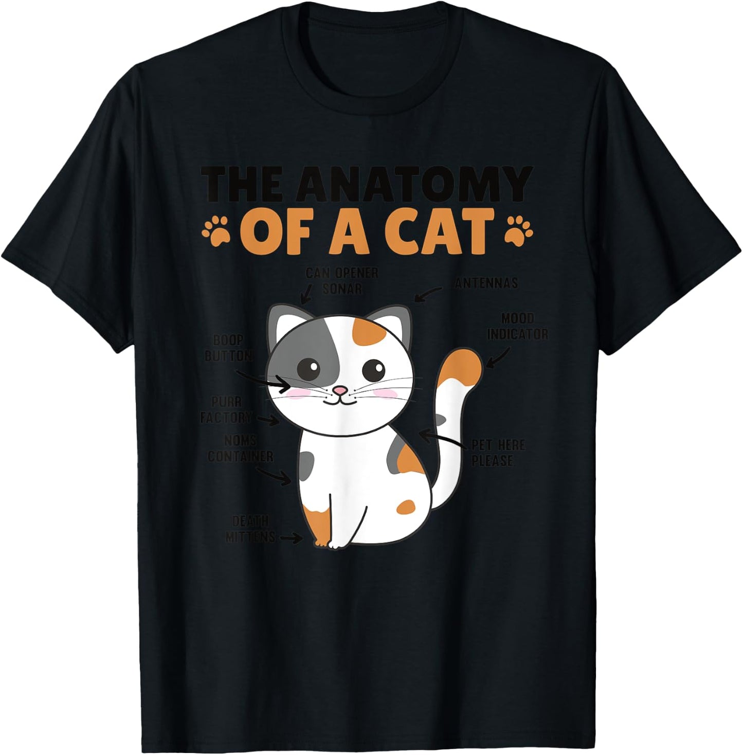 The Anatomy Of A Cat Funny Explanation Of A Cat T-Shirt - T-Shirt | Black