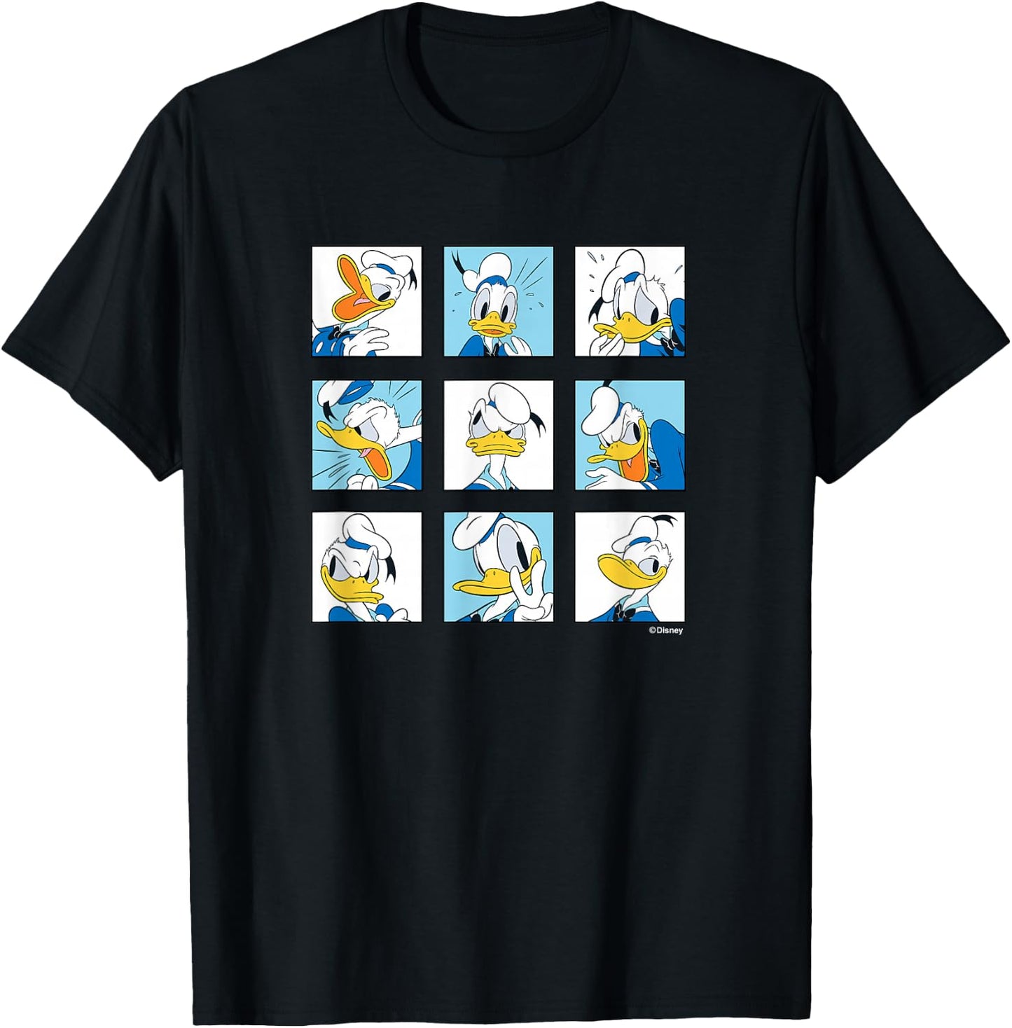 Donald Duck - Grid of Emotions T-Shirt - T-Shirt | Black
