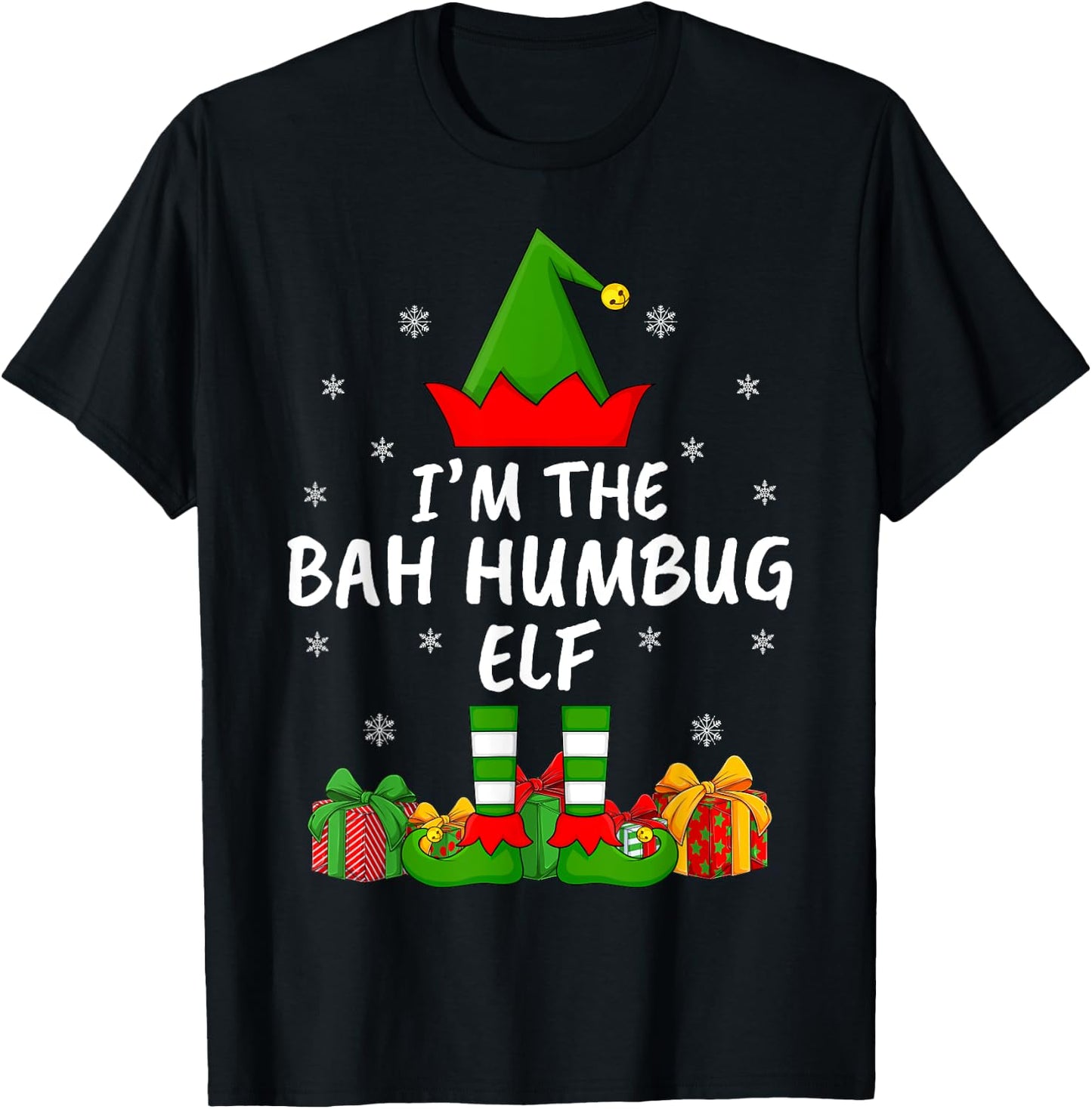 Xmas Family Matching Funny I'm The Bah Humbug Elf Christmas T-Shirt - T-Shirt | Black