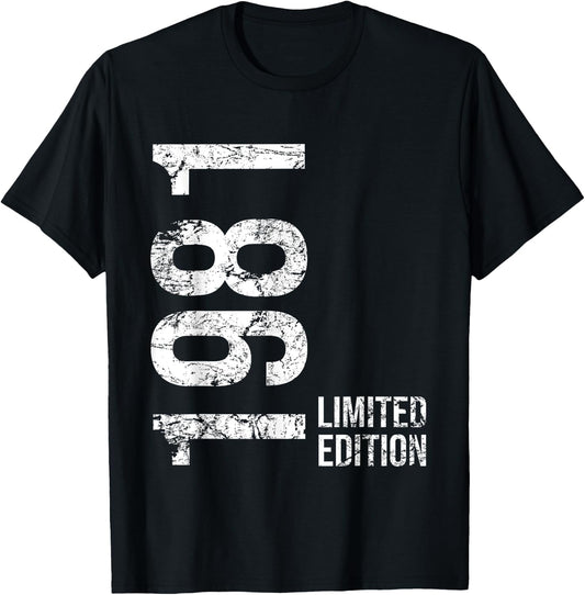 44th Birthday 44 Years Old Man Woman Vintage 1981 T-Shirt - T-Shirt | Black