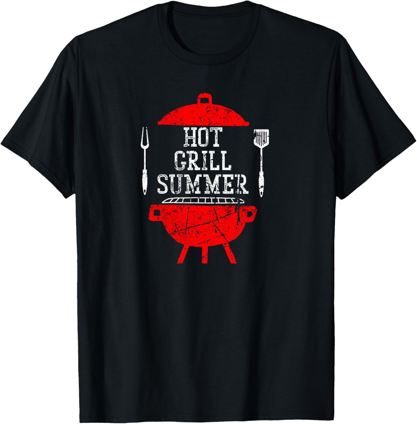 Hot Grill Summer - Funny BBQ Chef Cooking Summer Distressed Women T-Shirt - T-Shirt | Black