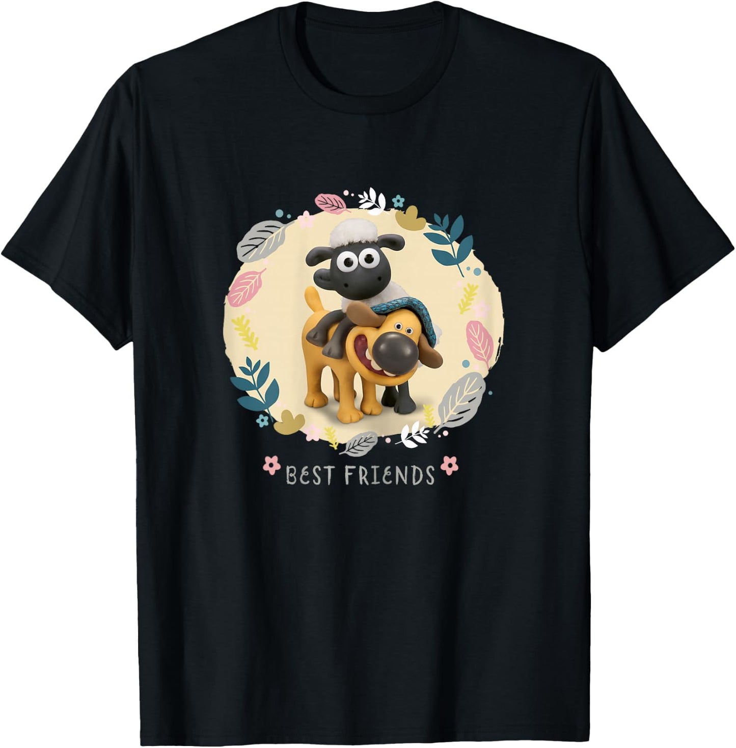 Shaun The Sheep: Best Friends T-Shirt - T-Shirt | Black