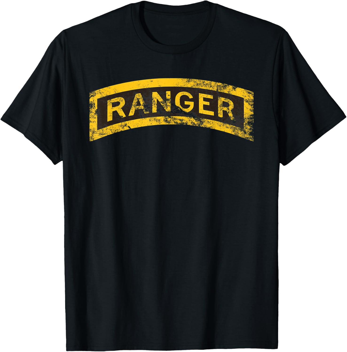US Army Vintage Ranger Tab OD Green T-Shirt - T-Shirt | Black