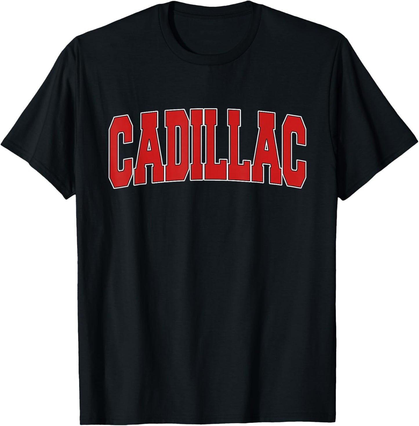 CADILLAC MI MICHIGAN Varsity Style USA Vintage Sports T-Shirt - T-Shirt | Black