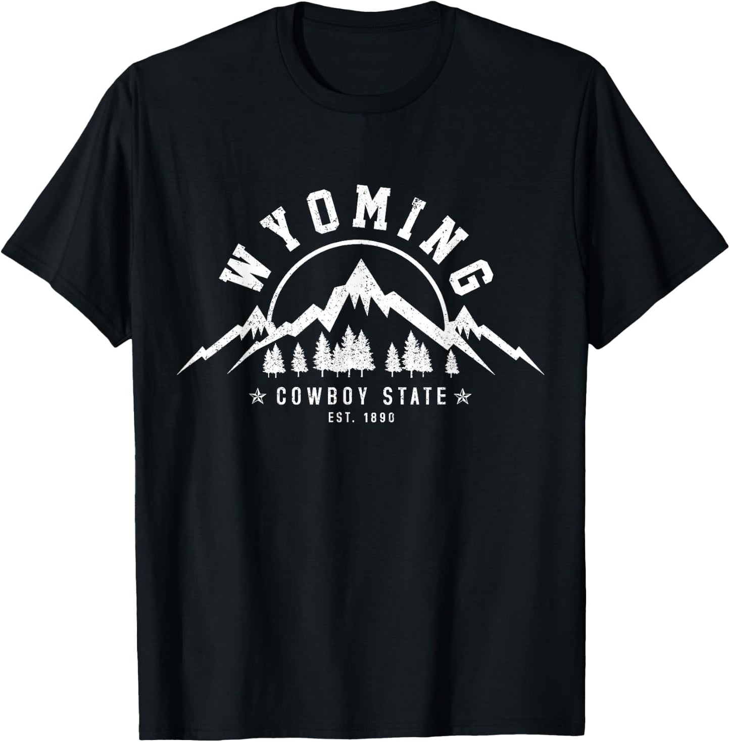 Wyoming The Cowboy State Est. 1890USA America Souvenir T-Shirt - T-Shirt | Black