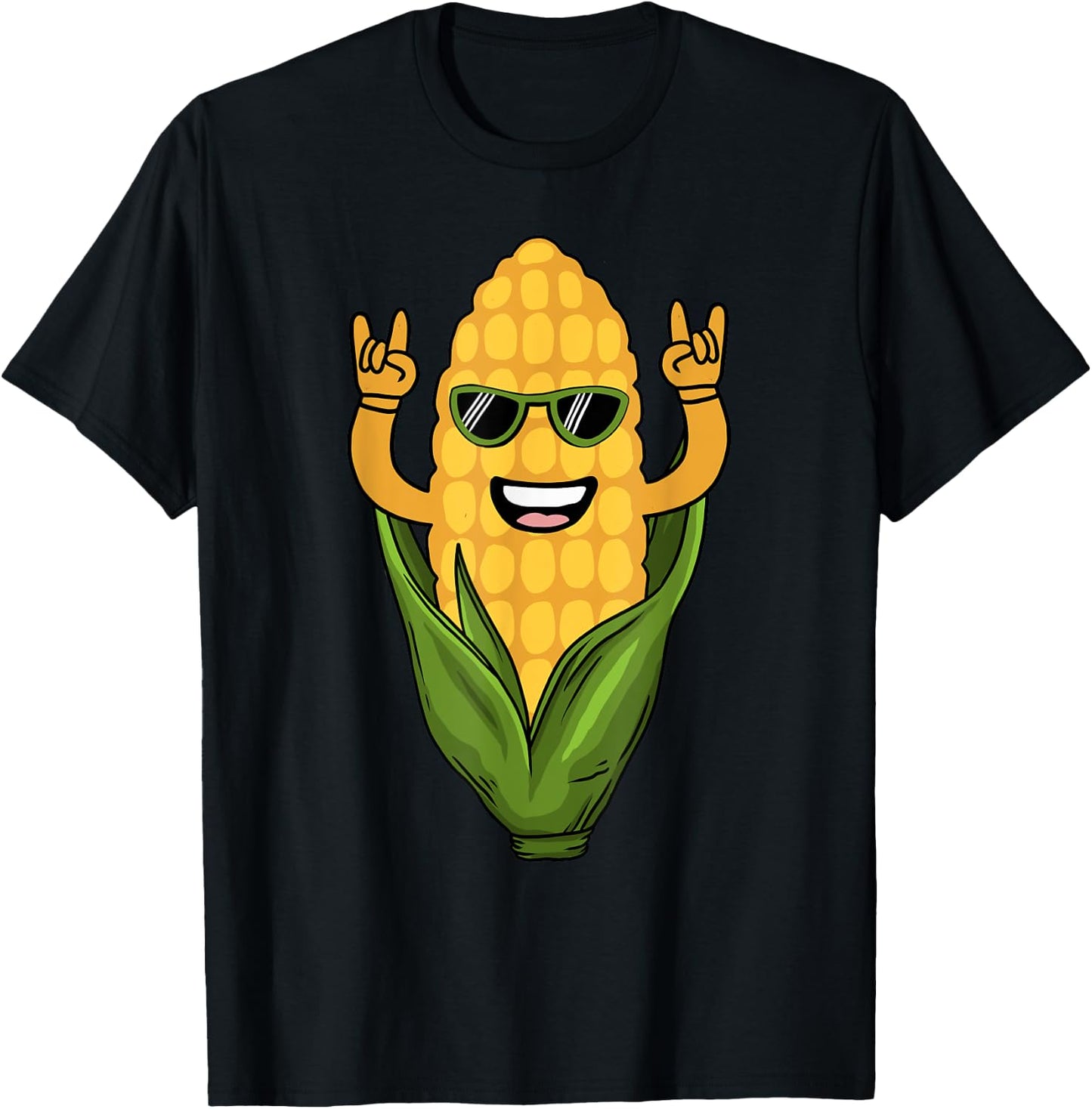 Funny Corn Design Women Sweet Corn On The Cob Lovers T-Shirt - T-Shirt | Black