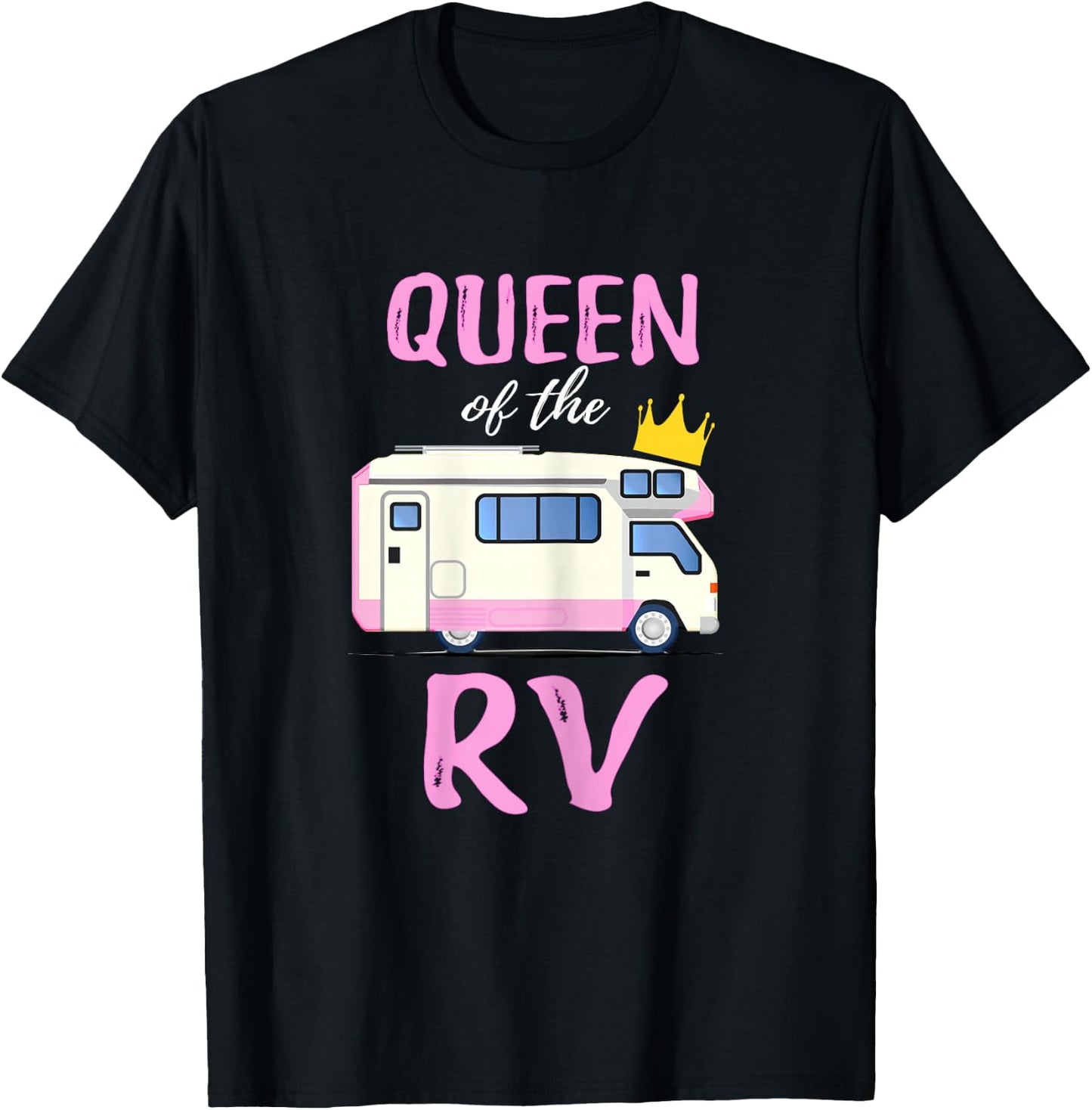 Queen Of The RV Funny Queen Of The Camper Gift Shirt T-Shirt - T-Shirt | Black