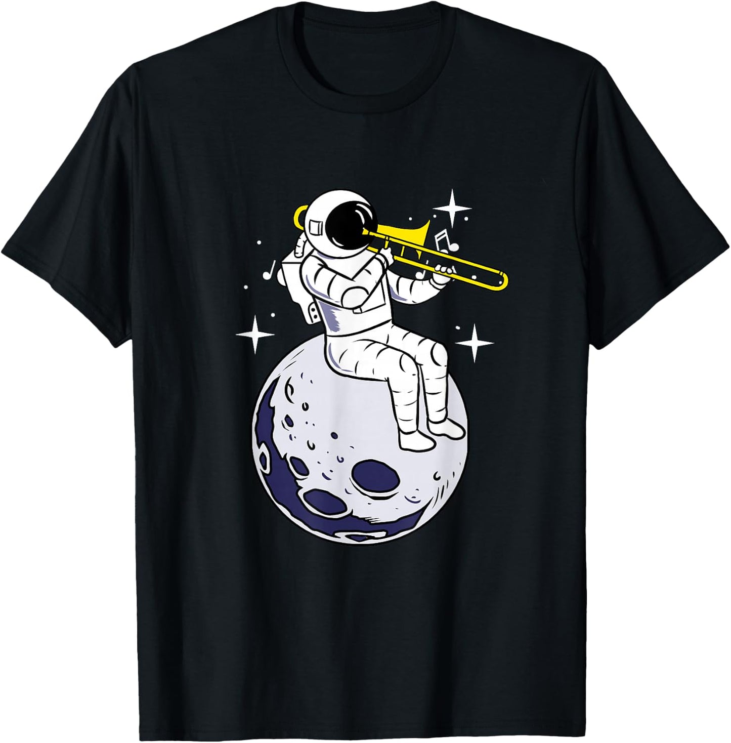 Astronaut Playing Trombone T-Shirt - T-Shirt | Black