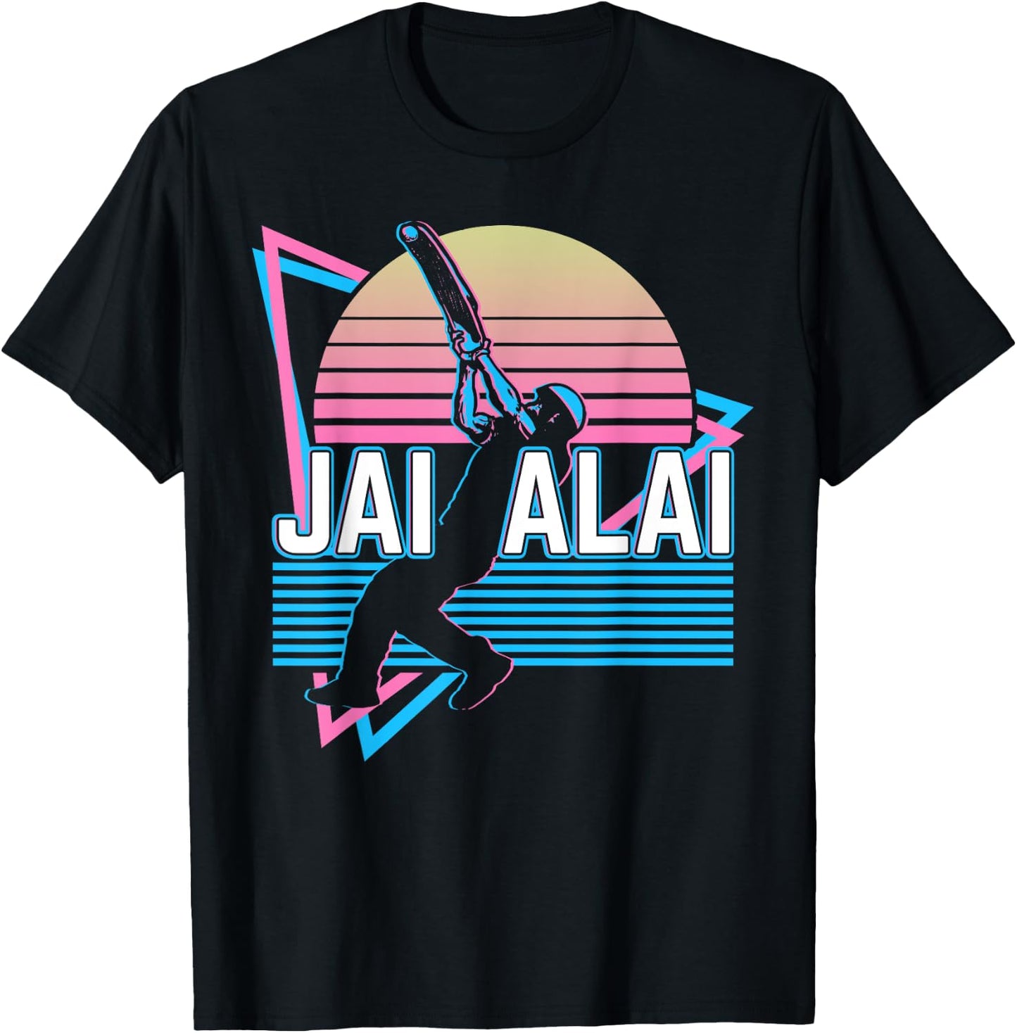Jai Alai Player Retro T-Shirt - T-Shirt | Black