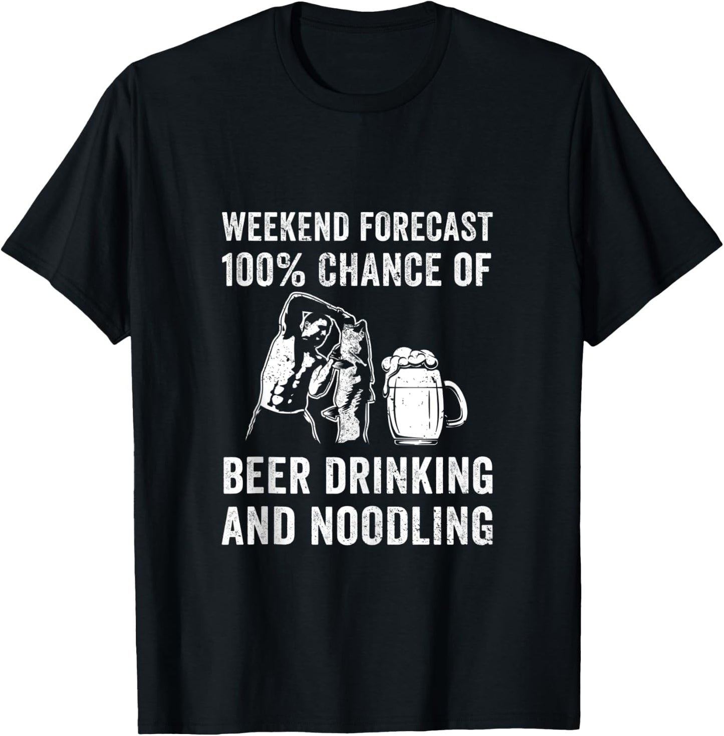 Handfishing Catfish Noodling Beer Hand Fishing Redneck Fish T-Shirt - T-Shirt | Black