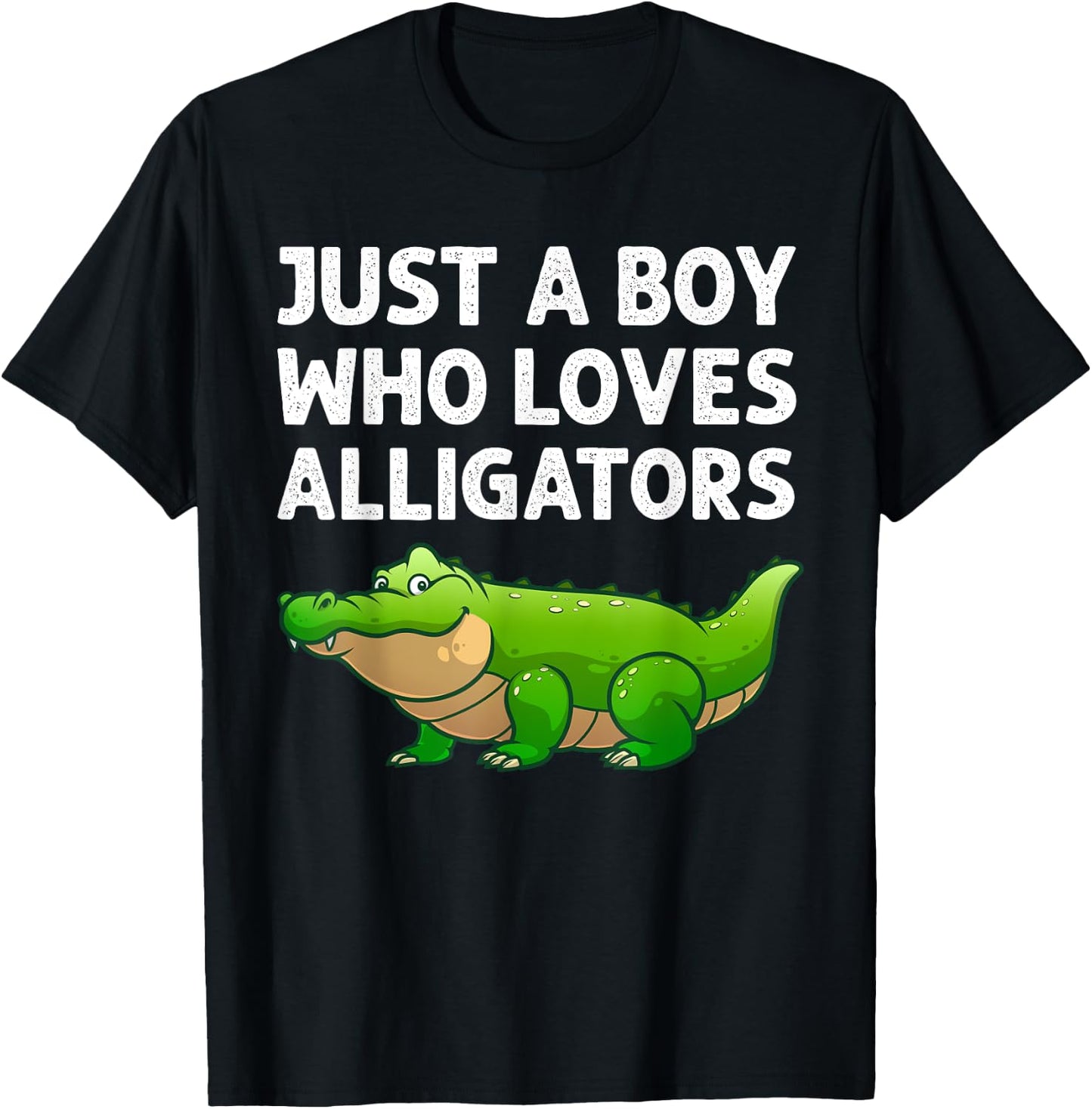 Funny Alligator Design Boys Kids Men Reptile Gator Lovers T-Shirt - T-Shirt | Black