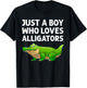 Funny Alligator Design Boys Kids Men Reptile Gator Lovers T-Shirt - T-Shirt | Black