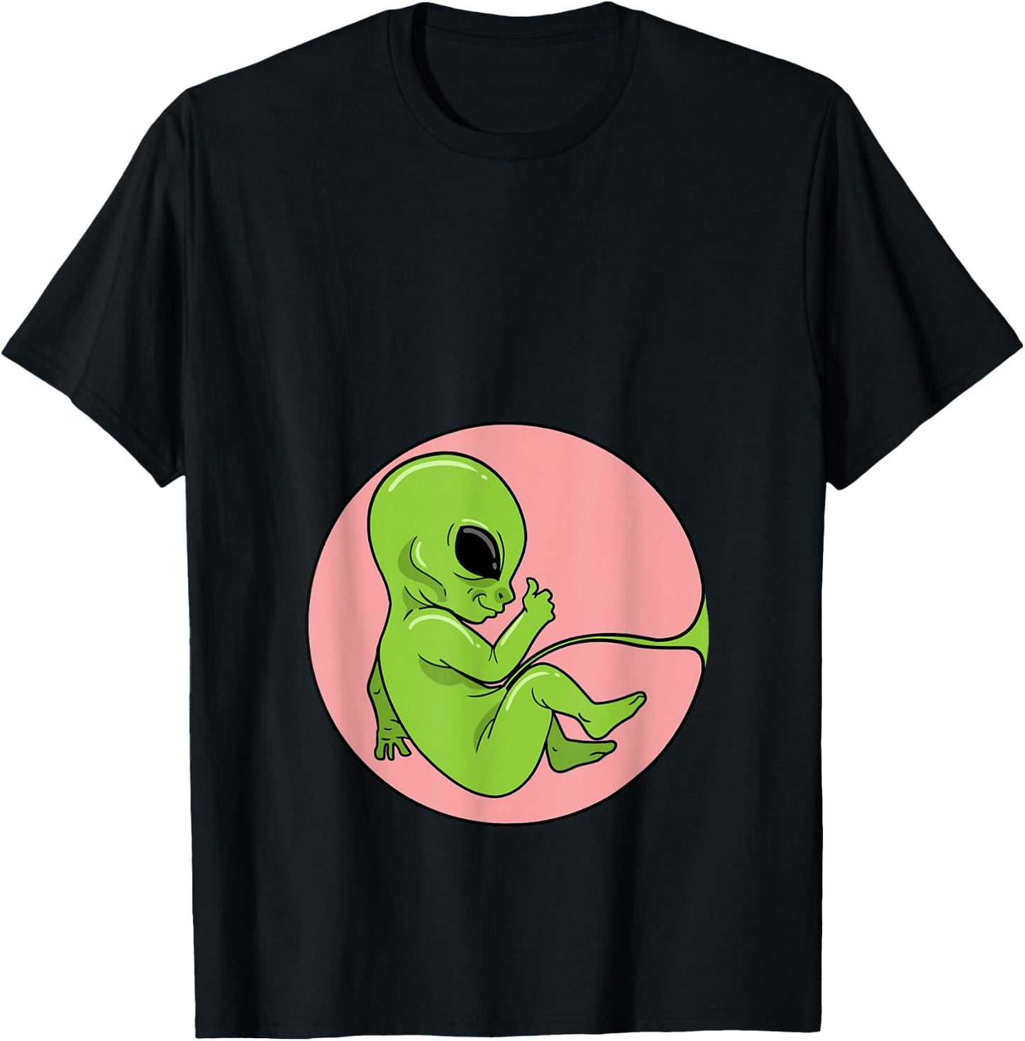 Expectant Mama Fetus Embryo Baby Alien Pregnant T-Shirt - T-Shirt | Black