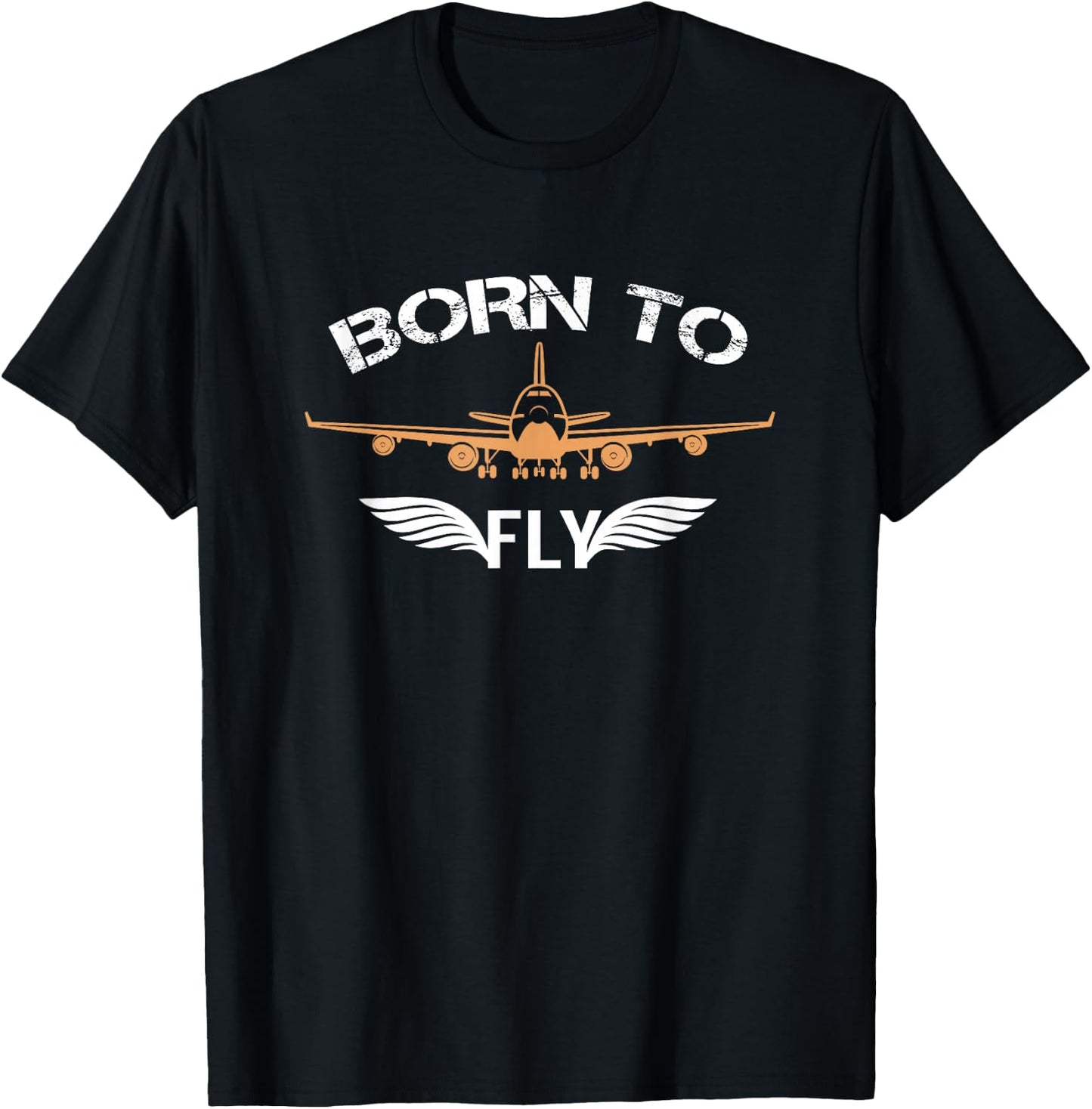 Born To Fly Aviation Shirt Airplane Pilot T-Shirt - T-Shirt | Black