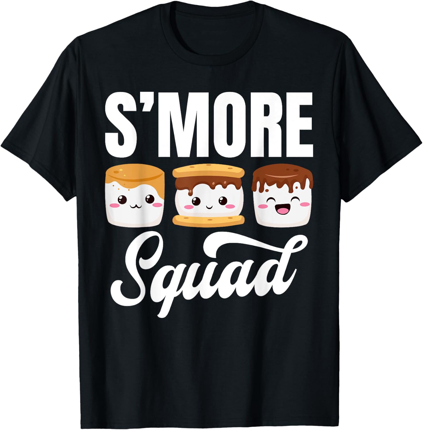 Smore Squad Camping Campfire Chocolate Marshmallow S'mores T-Shirt - T-Shirt | Black