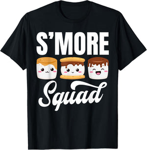 Smore Squad Camping Campfire Chocolate Marshmallow S'mores T-Shirt - T-Shirt | Black
