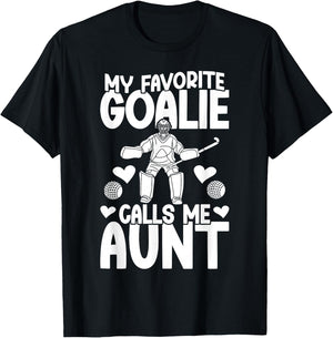 Proud Field Hockey Goalie Aunt Field Hockey Goalkeeper Aunt T-Shirt - T-Shirt | Black