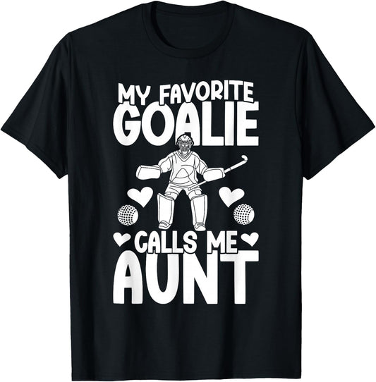 Proud Field Hockey Goalie Aunt Field Hockey Goalkeeper Aunt T-Shirt - T-Shirt | Black