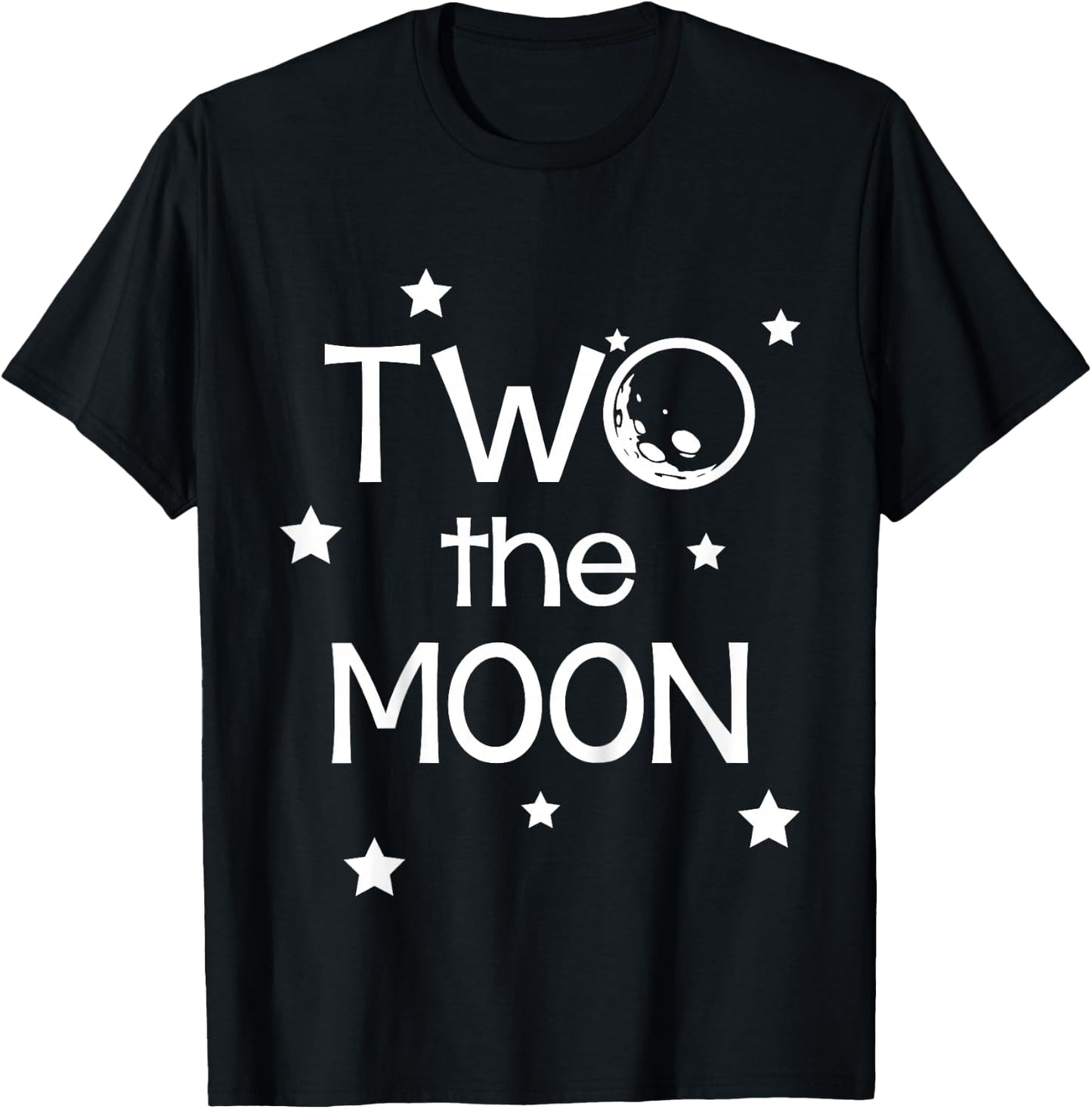 Two the Moon Second Birthday Space Astronaut Theme T-Shirt - T-Shirt | Black