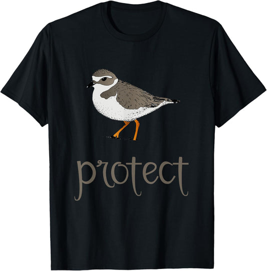 Protect the Piping Plover Bird Beach Nature Conservation T-Shirt - T-Shirt | Black