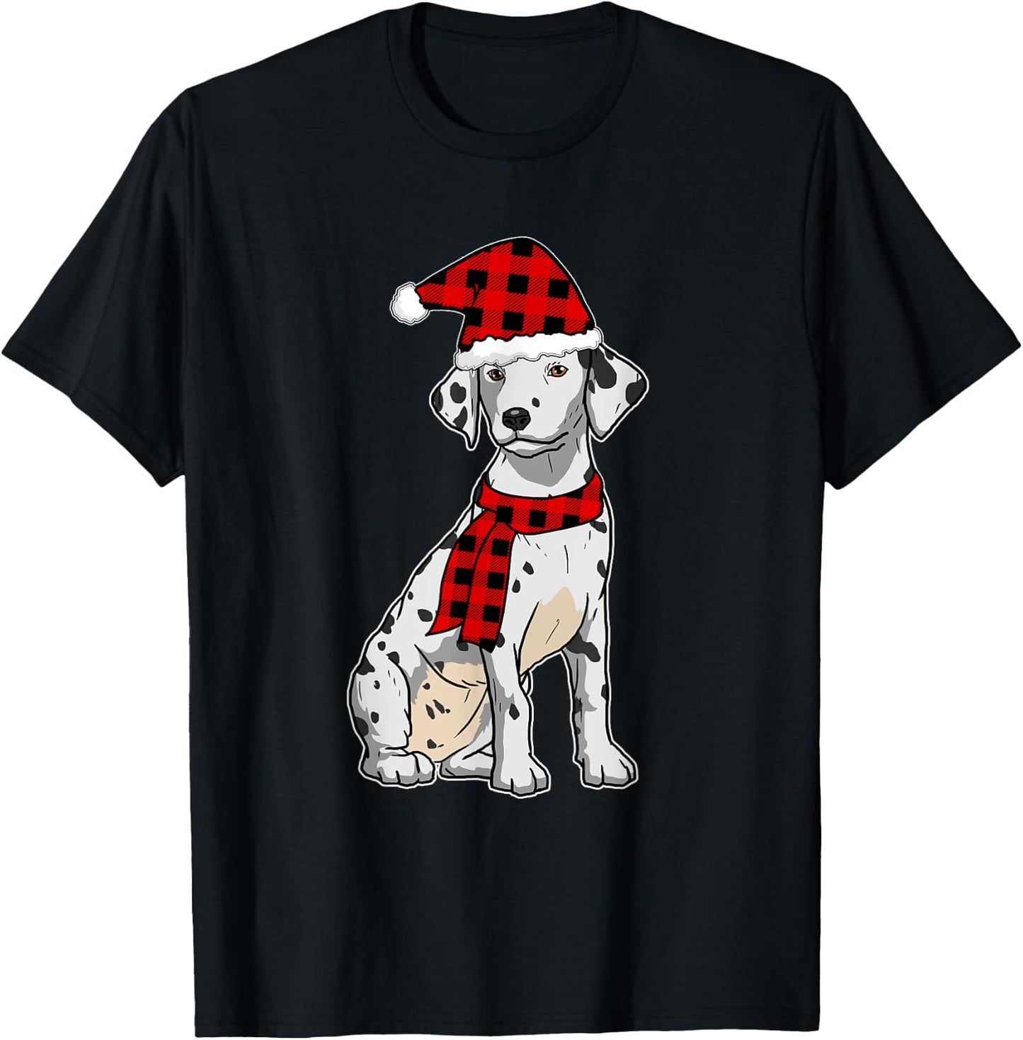 Funny Dalmatian Christmas Dots Spots Dogs Women Kids T-Shirt - T-Shirt | Black